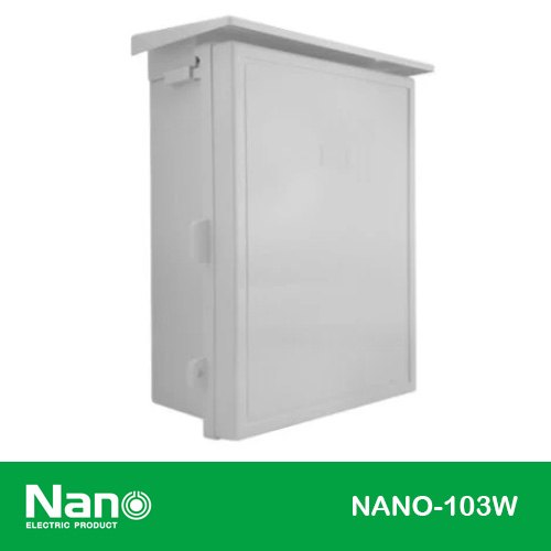 ตู้กันน้ำพลาสติกมีหลังคา ฝาทึบ NANO-103W NANO
