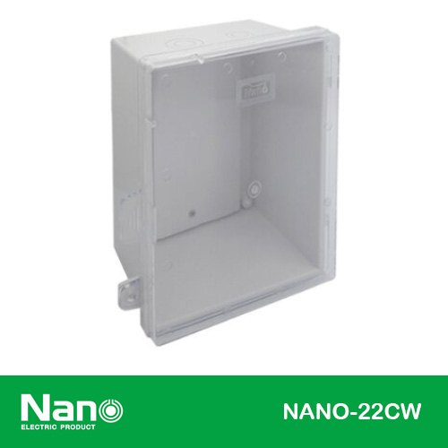 ตู้กันน้ำพลาสติกสีขาว (ฝาใส) NANO-22CW NANO