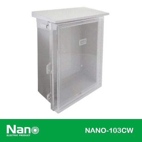 ตู้กันน้ำพลาสติกมีหลังคา (ฝาใส) NANO-103CW NANO